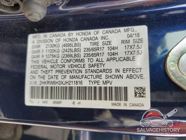 2HKRW6H3XJH211816 2018 HONDA CRV photo no. 12