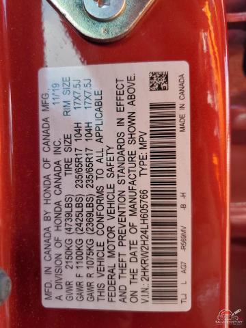 2HKRW2H24LH605766 2020 HONDA CRV photo no. 12