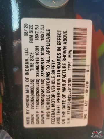 7FART6H85LE013705 2020 HONDA CRV photo no. 14