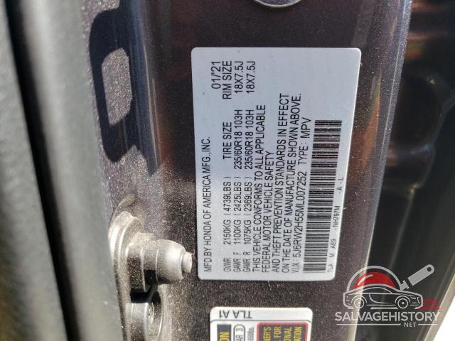 5J6RW2H55ML007252 2021 HONDA CRV photo no. 13