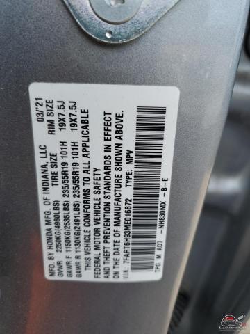 7FART6H93ME016872 2021 HONDA CRV photo no. 12