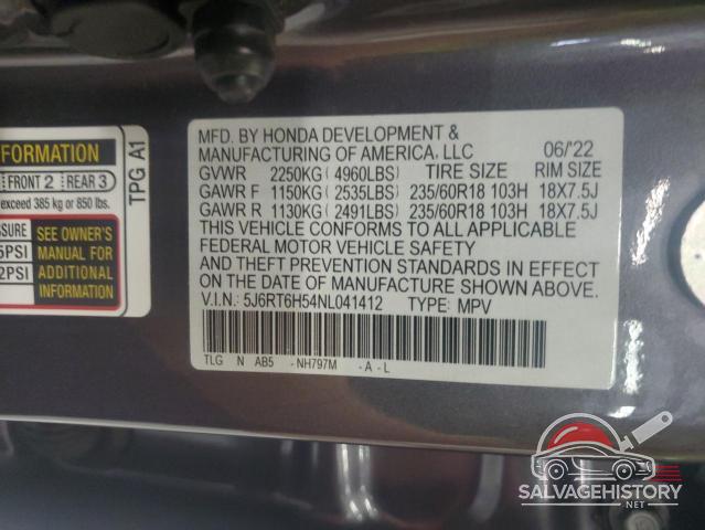 5J6RT6H54NL041412 2022 HONDA CRV photo no. 13