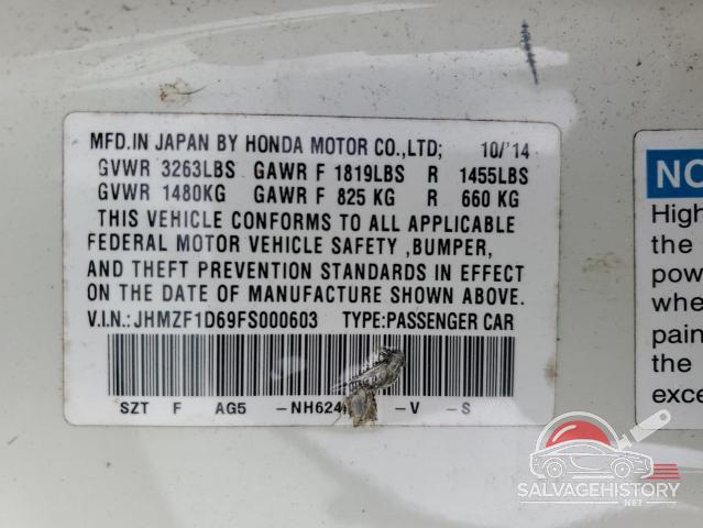 JHMZF1D69FS000603 2015 HONDA CRZ photo no. 12