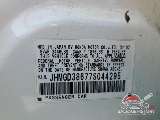 JHMGD38677S044295 2007 HONDA FIT photo no. 12