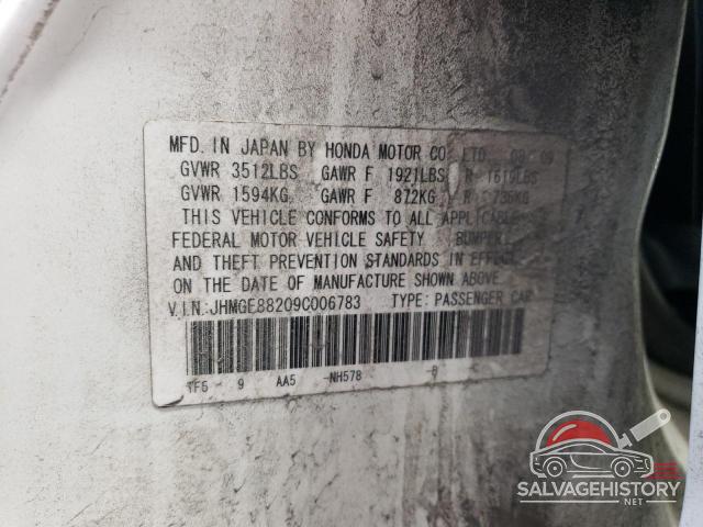 JHMGE88209C006783 2009 HONDA FIT photo no. 12