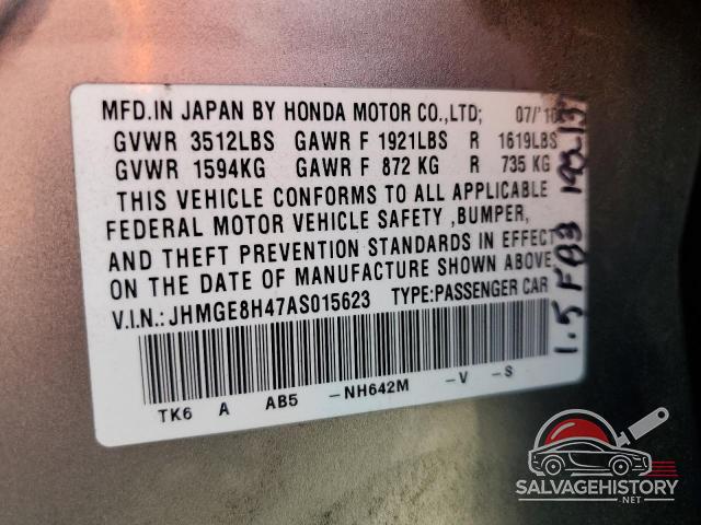 JHMGE8H47AS015623 2010 HONDA FIT photo no. 12