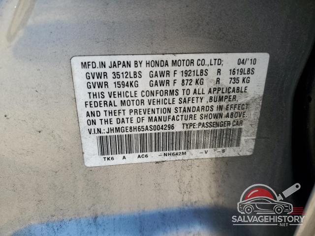 JHMGE8H65AS004296 2010 HONDA FIT photo no. 13