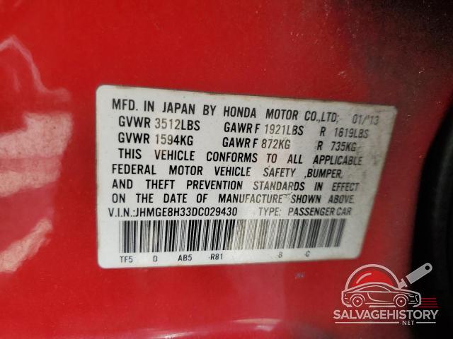 JHMGE8H33DC029430 2013 HONDA FIT photo no. 14