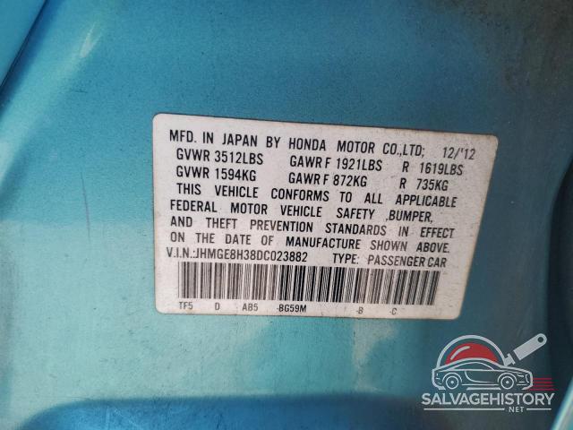JHMGE8H38DC023882 2013 HONDA FIT photo no. 12