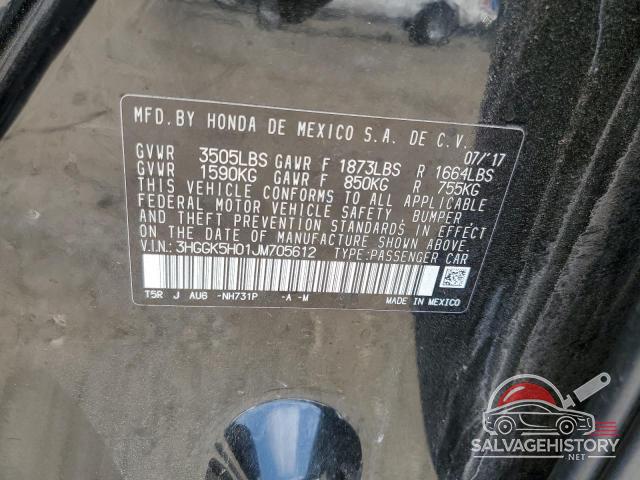3HGGK5H01JM705612 2018 HONDA FIT photo no. 12