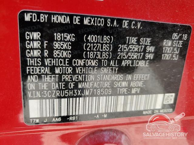 3CZRU5H3XJM718509 2018 HONDA HR-V photo no. 12