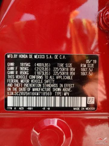 3CZRU5H16KM718569 2019 HONDA HR-V photo no. 14