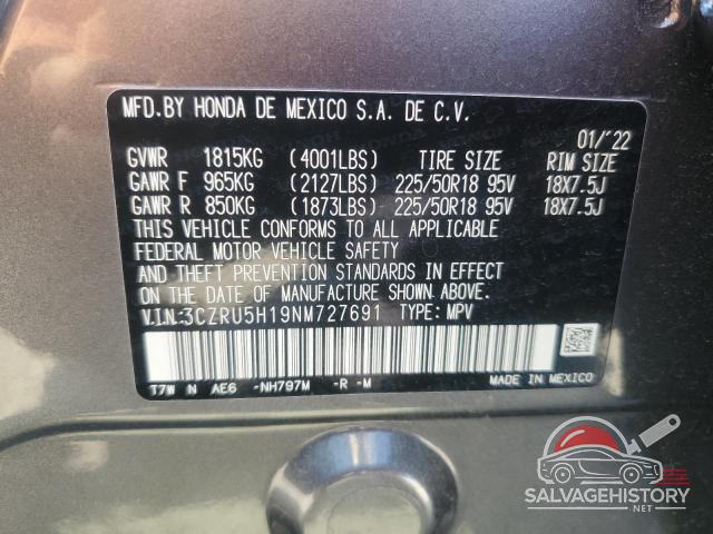 3CZRU5H19NM727691 2022 HONDA HR-V photo no. 13
