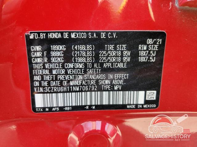 3CZRU6H11NM706792 2022 HONDA HR-V photo no. 12