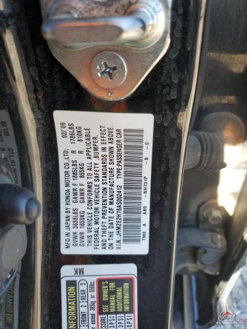 JHMZE2H76AS002412 2010 HONDA INSIGHT photo no. 12