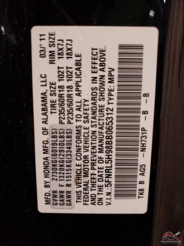 5FNRL5H98BB065312 2011 HONDA ODYSSEY photo no. 14