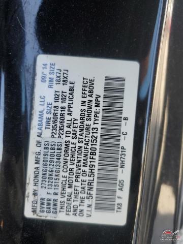 5FNRL5H91FB015213 2015 HONDA ODYSSEY photo no. 13