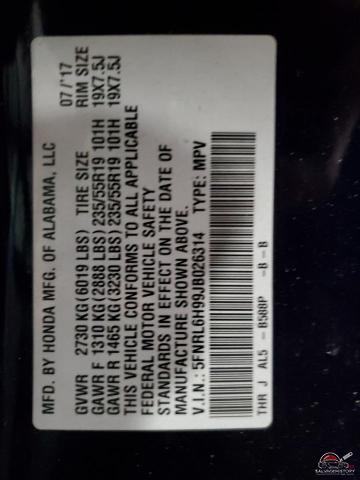 5FNRL6H99JB026314 2018 HONDA ODYSSEY photo no. 13