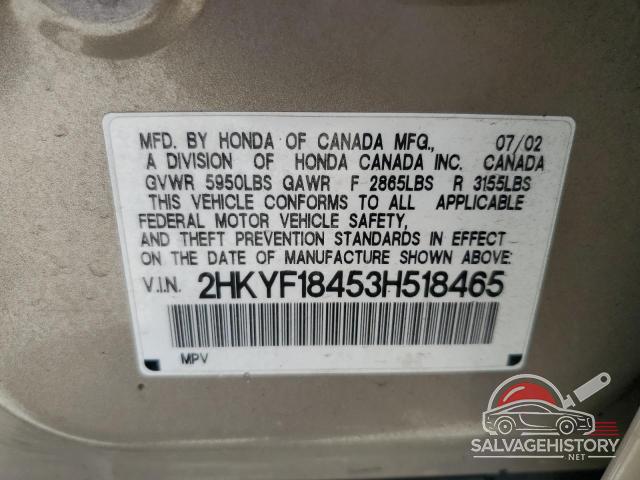 2HKYF18453H518465 2003 HONDA PILOT photo no. 13