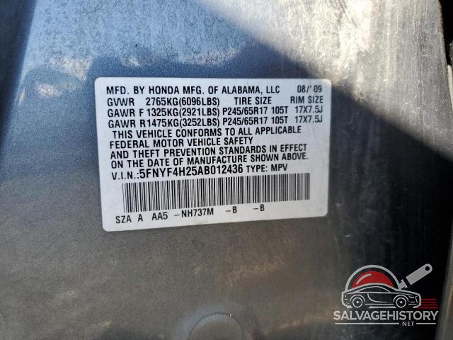 5FNYF4H25AB012436 2010 HONDA PILOT photo no. 13