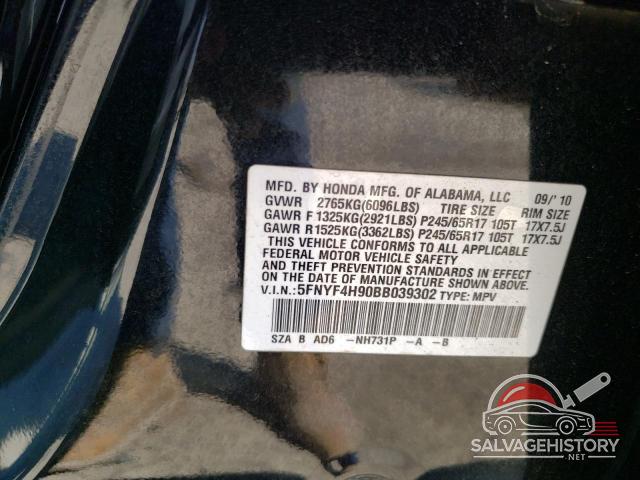 5FNYF4H90BB039302 2011 HONDA PILOT photo no. 13