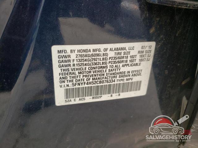 5FNYF4H52CB076334 2012 HONDA PILOT photo no. 13