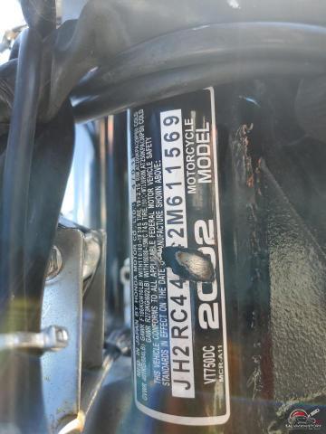 JH2RC44042M611569 2002 HONDA VT CYCLE photo no. 8