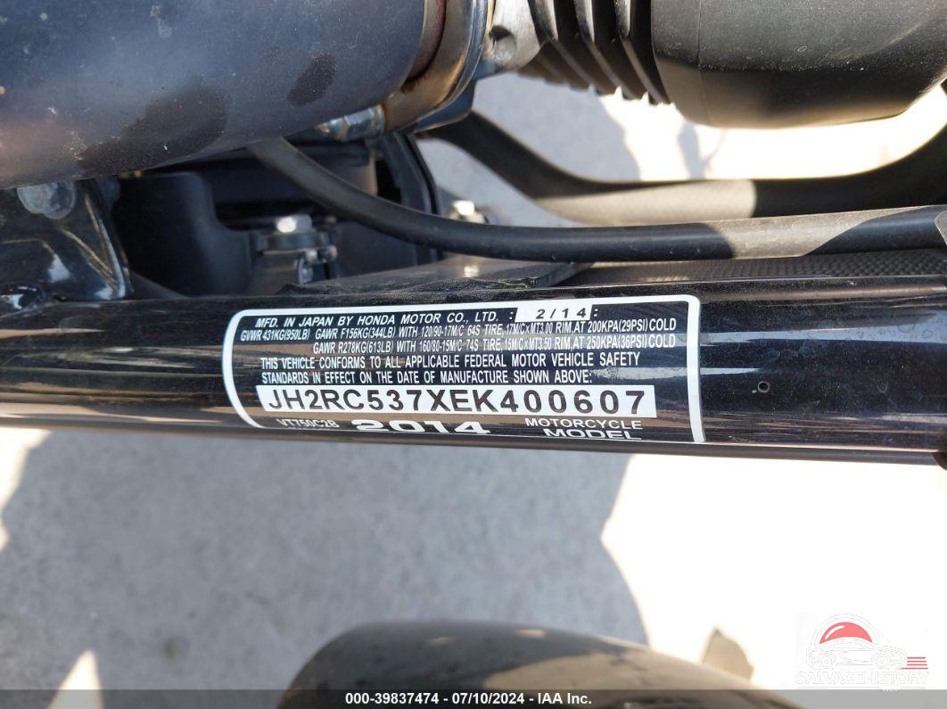 JH2RC537XEK400607 2014 HONDA VT750 photo no. 10