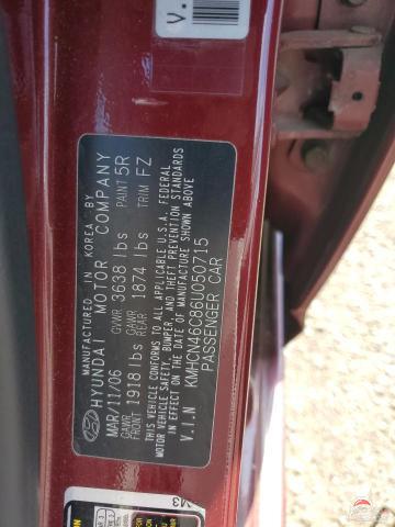 KMHCN46C86U050715 2006 HYUNDAI ACCENT photo no. 12