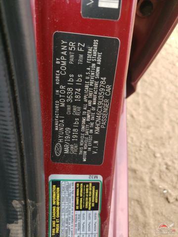 KMHCN46CX9U359784 2009 HYUNDAI ACCENT photo no. 12