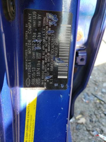 KMHCU4AE9DU452817 2013 HYUNDAI ACCENT photo no. 12