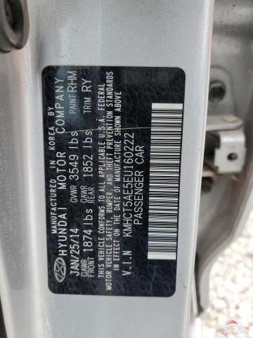 KMHCT5AE5EU160222 2014 HYUNDAI ACCENT photo no. 12