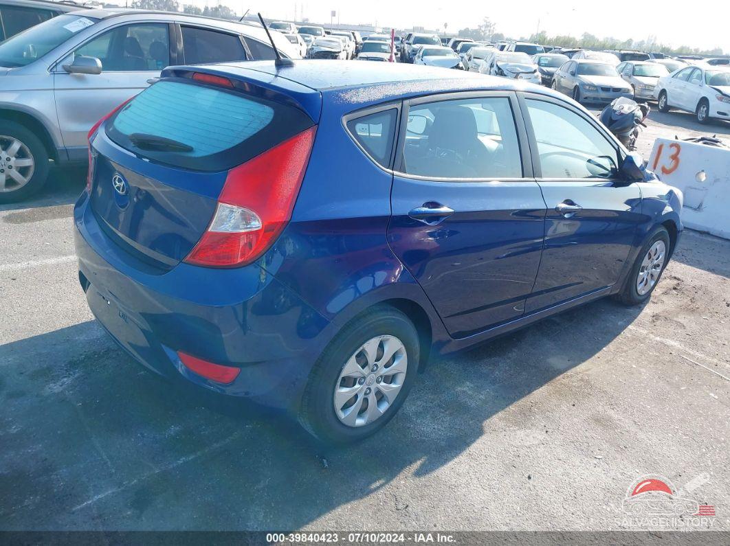 KMHCT5AEDFU200613 2015 HYUNDAI ACCENT photo no. 4