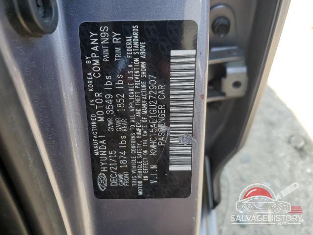 KMHCT5AE1GU272907 2016 HYUNDAI ACCENT photo no. 12