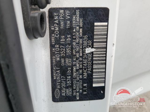 KMHCT4AE3HU378836 2017 HYUNDAI ACCENT photo no. 12