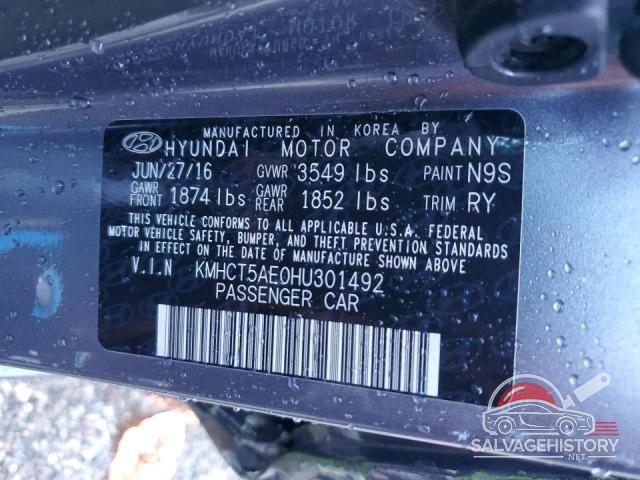 KMHCT5AE0HU301492 2017 HYUNDAI ACCENT photo no. 12
