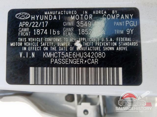 KMHCT5AE6HU342080 2017 HYUNDAI ACCENT photo no. 10