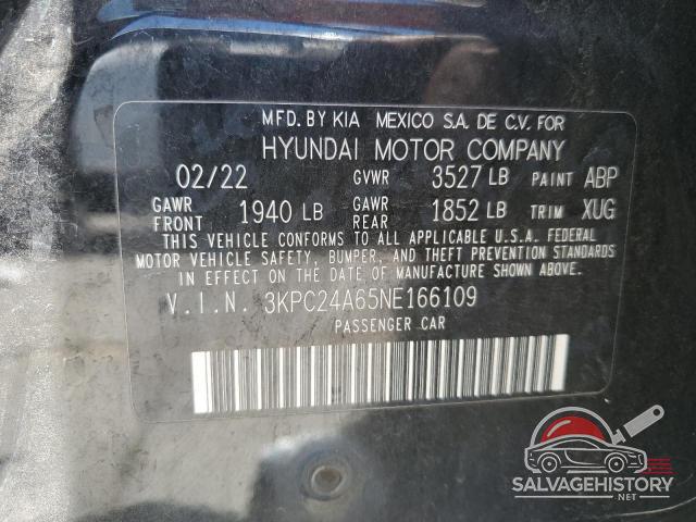 3KPC24A65NE166109 2022 HYUNDAI ACCENT photo no. 13