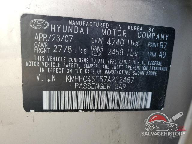 KMHFC46F57A232467 2007 HYUNDAI AZERA photo no. 12