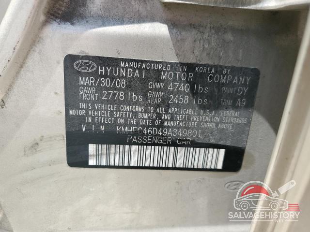 KMHFC46D49A349801 2009 HYUNDAI AZERA photo no. 12