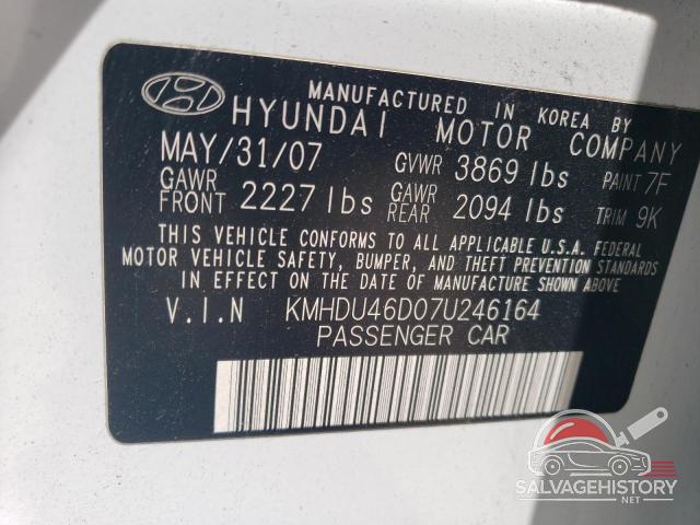 KMHDU46D07U246164 2007 HYUNDAI ELANTRA photo no. 12