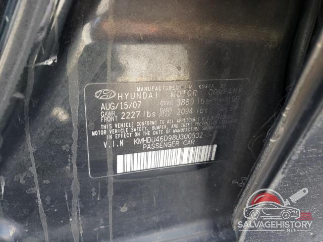 KMHDU46D98U300532 2008 HYUNDAI ELANTRA photo no. 12