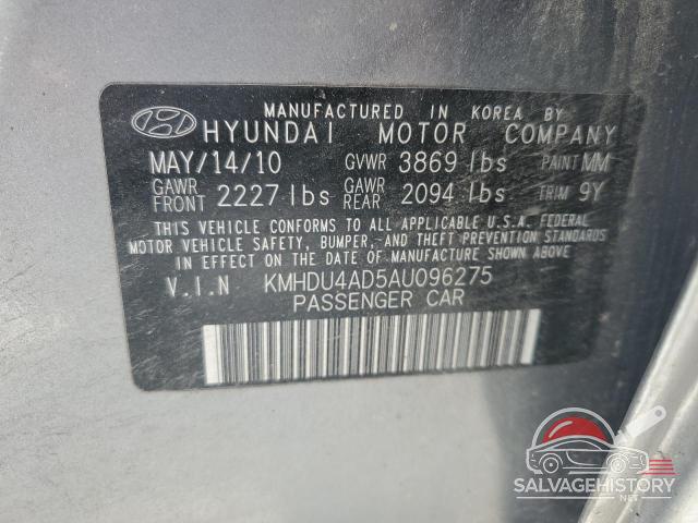 KMHDU4AD5AU096275 2010 HYUNDAI ELANTRA photo no. 12