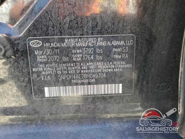 5NPDH4AE2BH049704 2011 HYUNDAI ELANTRA photo no. 12