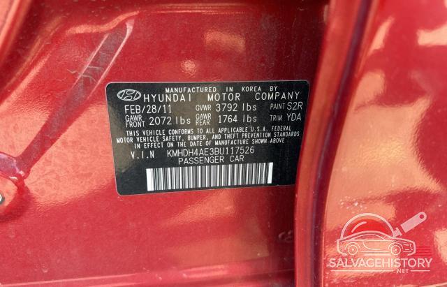 KMHDH4AE3BU117526 2011 HYUNDAI ELANTRA photo no. 10