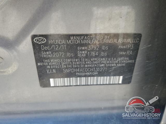 5NPDH4AE0CH131271 2012 HYUNDAI ELANTRA photo no. 12
