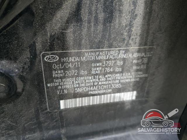 5NPDH4AE1CH113085 2012 HYUNDAI ELANTRA photo no. 12