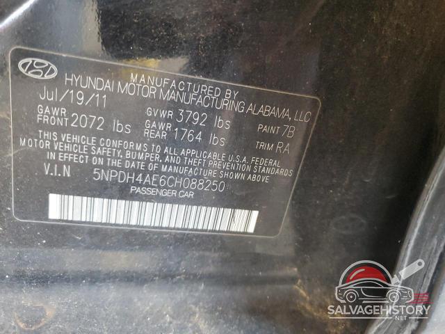 5NPDH4AE6CH088250 2012 HYUNDAI ELANTRA photo no. 12