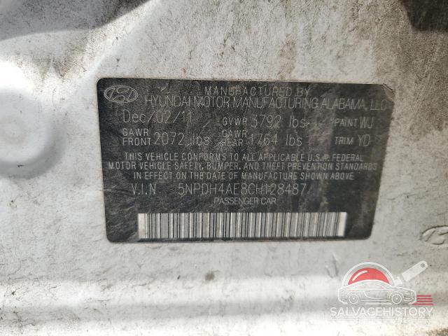 5NPDH4AE8CH128487 2012 HYUNDAI ELANTRA photo no. 12