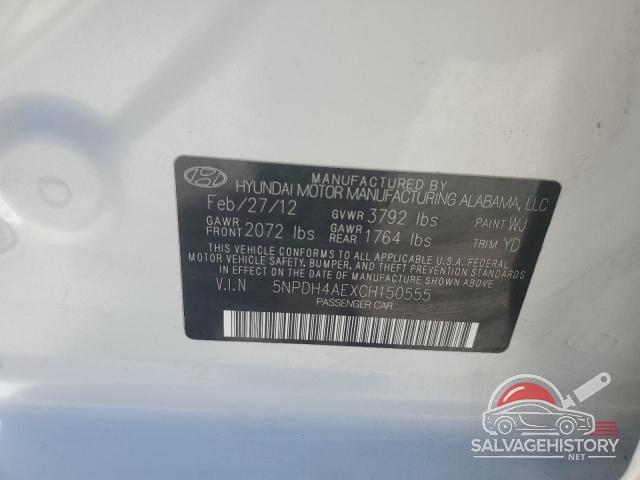 5NPDH4AEXCH150555 2012 HYUNDAI ELANTRA photo no. 12